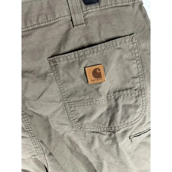 Carhartt Shorts Mens 40 Brown Canvas Original Fit Work Utility Pockets Casual - Picture 6 of 7